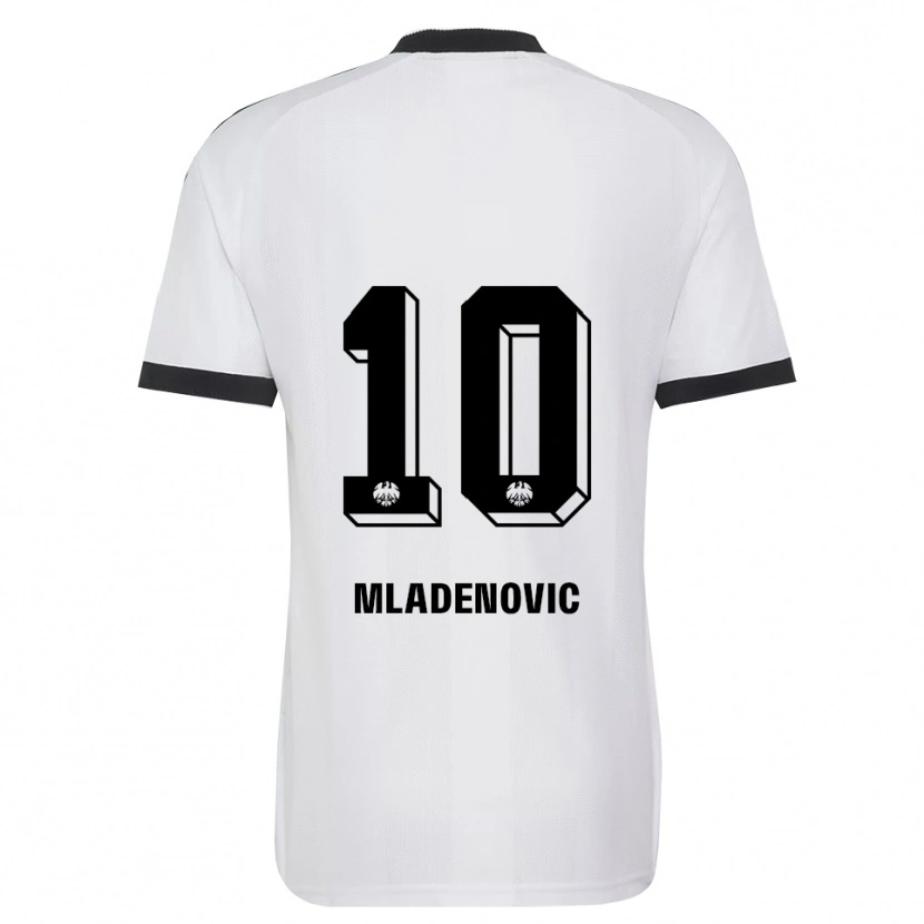 Danxen Mujer Camiseta Marko Mladenovic #10 Blanco Negro 2ª Equipación 2026/27 La Camisa México