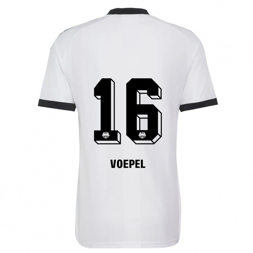 Danxen Mujer Camiseta Lukas Voepel #16 Blanco Negro 2ª Equipación 2026/27 La Camisa México