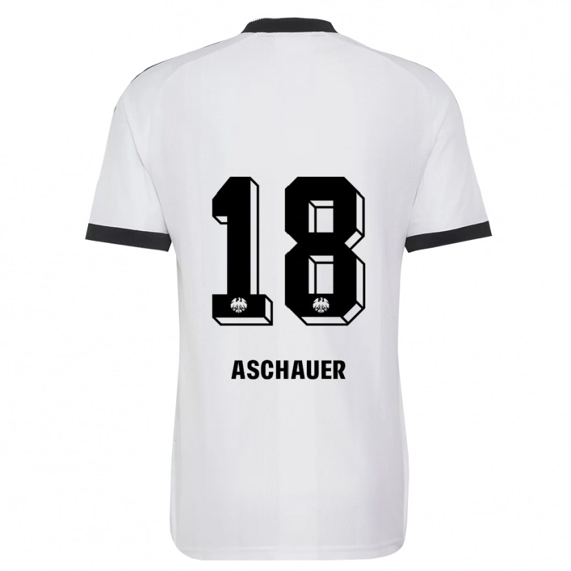 Danxen Mujer Camiseta Verena Aschauer Hanshaw #18 Blanco Negro 2ª Equipación 2026/27 La Camisa México