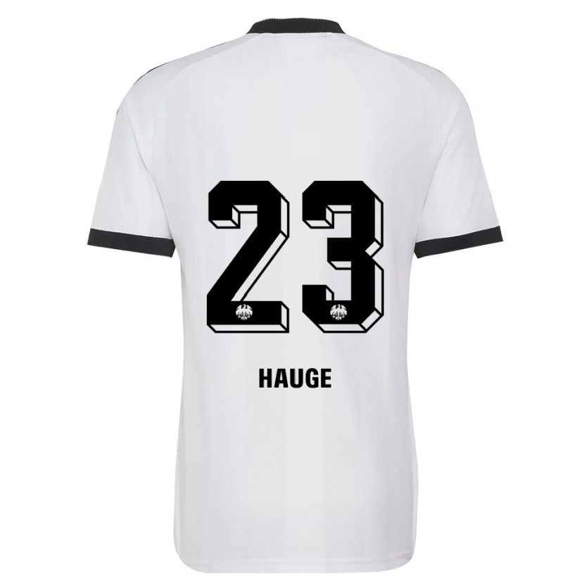 Danxen Mujer Camiseta Jens Petter Hauge #23 Blanco Negro 2ª Equipación 2026/27 La Camisa México