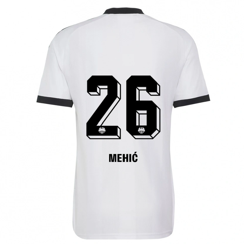 Danxen Mujer Camiseta Liam Mehić #26 Blanco Negro 2ª Equipación 2026/27 La Camisa México