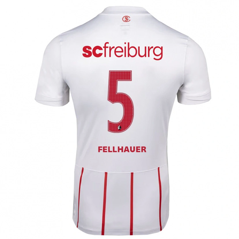 Danxen Mujer Camiseta Kim Fellhauer #5 Blanco Rojo Amarillo 2ª Equipación 2026/27 La Camisa México