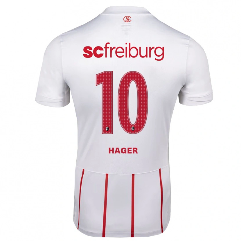 Danxen Mujer Camiseta Marc Hager #10 Blanco Rojo Amarillo 2ª Equipación 2026/27 La Camisa México