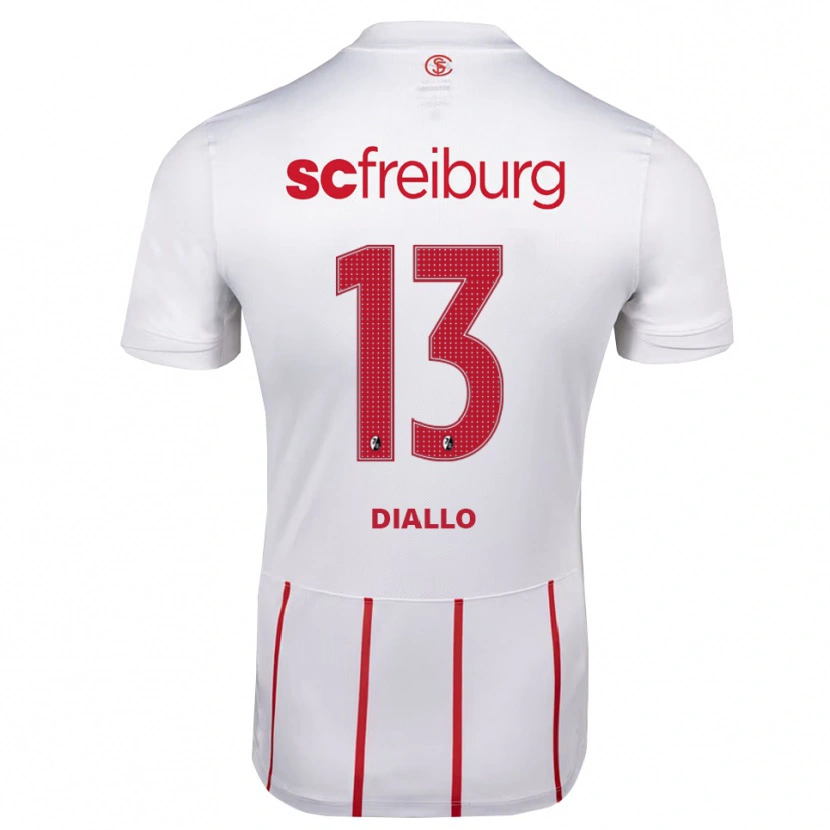 Danxen Mujer Camiseta Thierno Diallo #13 Blanco Rojo Amarillo 2ª Equipación 2026/27 La Camisa México