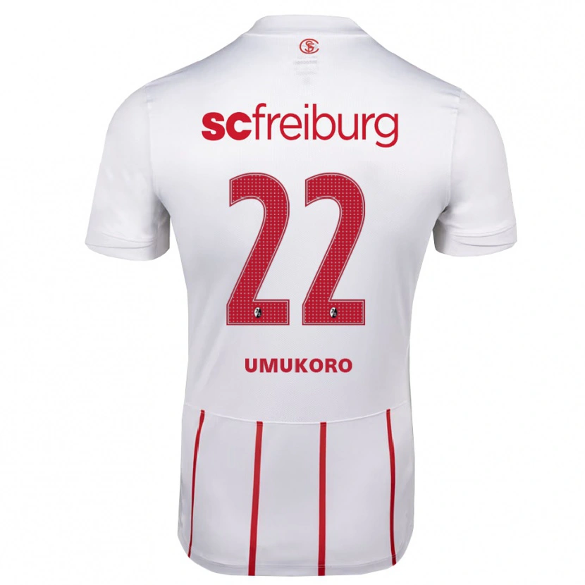 Danxen Mujer Camiseta Jayden Umukoro #22 Blanco Rojo Amarillo 2ª Equipación 2026/27 La Camisa México