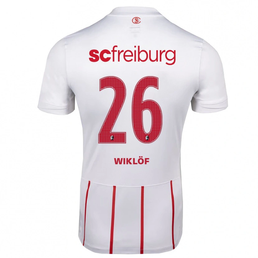 Danxen Mujer Camiseta Oscar Wiklöf #26 Blanco Rojo Amarillo 2ª Equipación 2026/27 La Camisa México