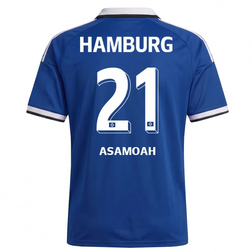 Danxen Mujer Camiseta Justin Asamoah #21 Blanco Azul 2ª Equipación 2026/27 La Camisa México