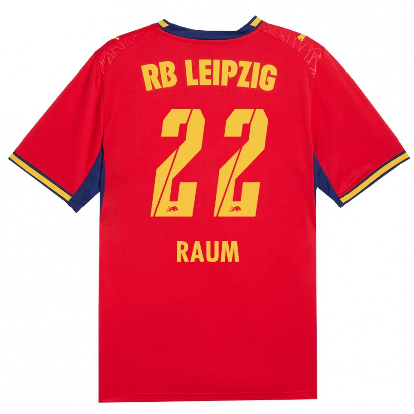 Danxen Mujer Camiseta David Raum #22 Azul Real Rojo Amarillo 2ª Equipación 2026/27 La Camisa México