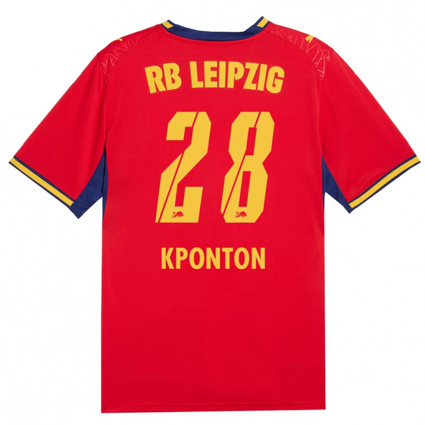 Danxen Mujer Camiseta Marwan Kponton #28 Azul Real Rojo Amarillo 2ª Equipación 2026/27 La Camisa México