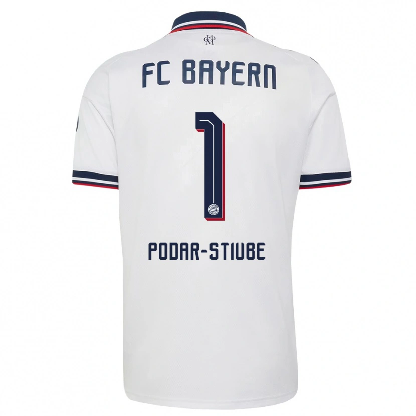 Danxen Mujer Camiseta David Podar-Stiube #1 Gris Blanco Rojo 2ª Equipación 2026/27 La Camisa México
