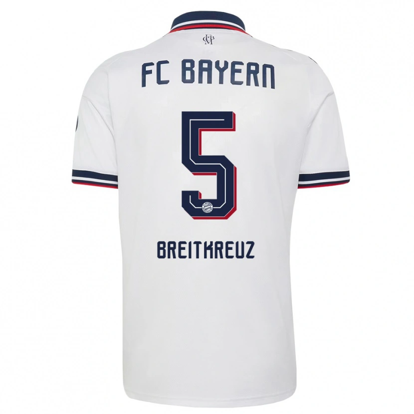 Danxen Mujer Camiseta Steve Breitkreuz #5 Gris Blanco Rojo 2ª Equipación 2026/27 La Camisa México