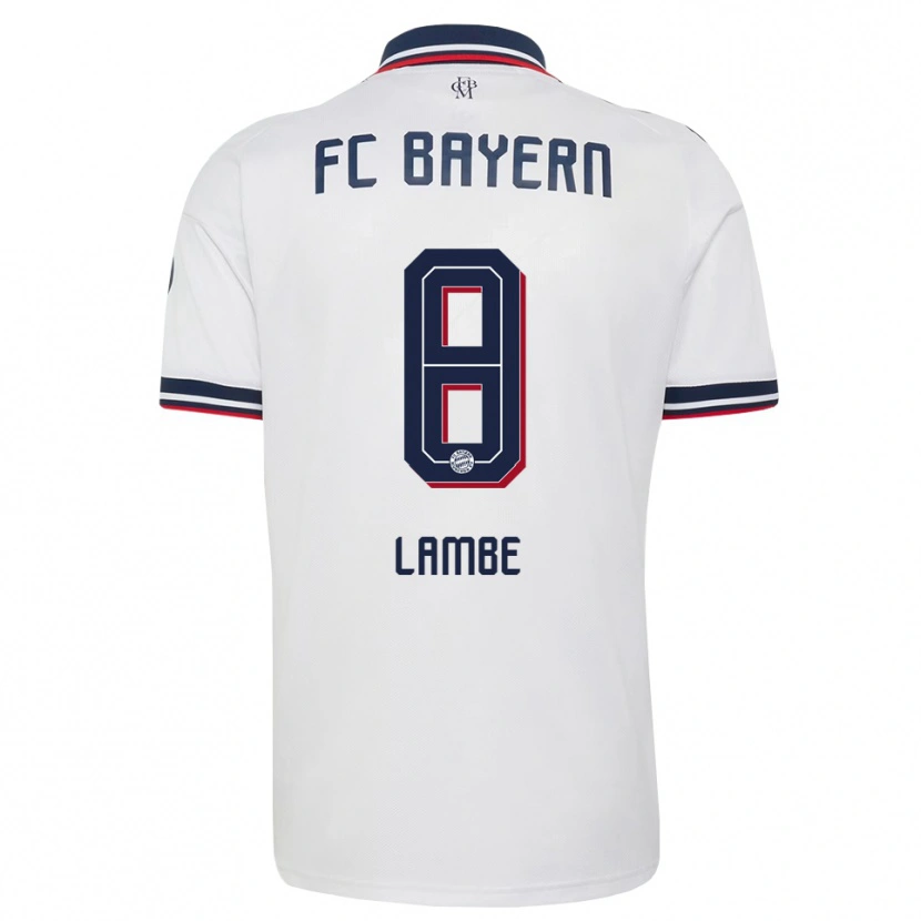 Danxen Mujer Camiseta Allen Junior Lambé #8 Gris Blanco Rojo 2ª Equipación 2026/27 La Camisa México