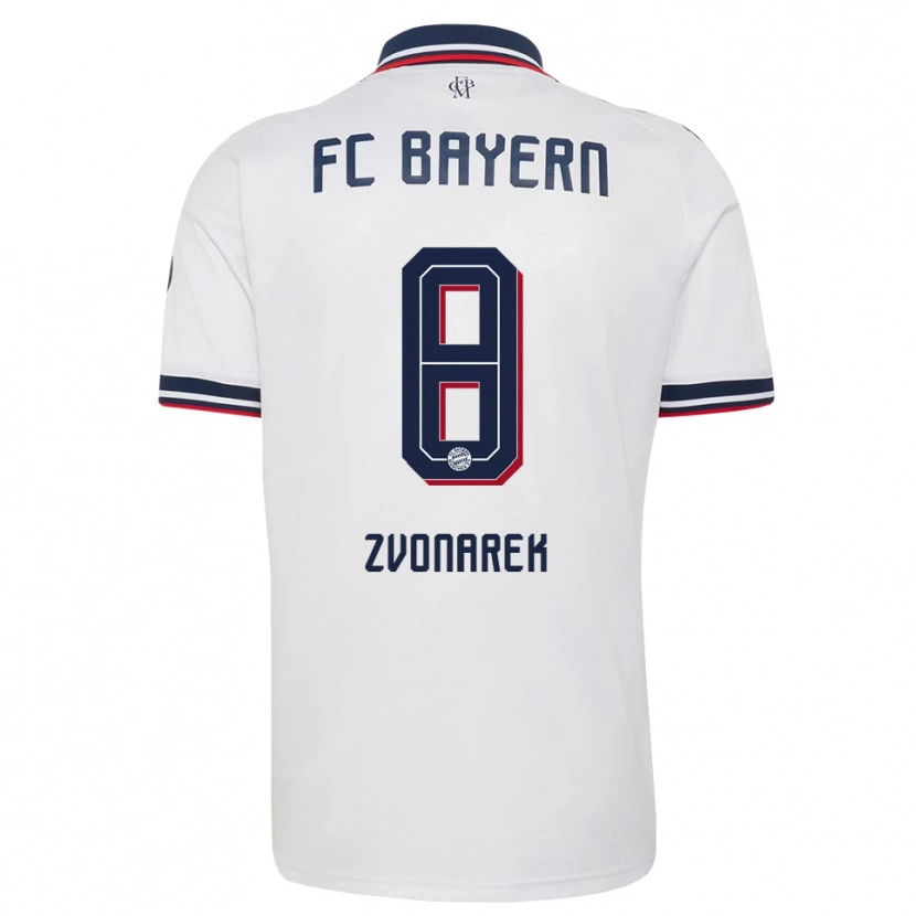 Danxen Mujer Camiseta Lovro Zvonarek #8 Gris Blanco Rojo 2ª Equipación 2026/27 La Camisa México