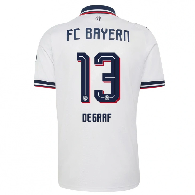 Danxen Mujer Camiseta Artur Degraf #13 Gris Blanco Rojo 2ª Equipación 2026/27 La Camisa México