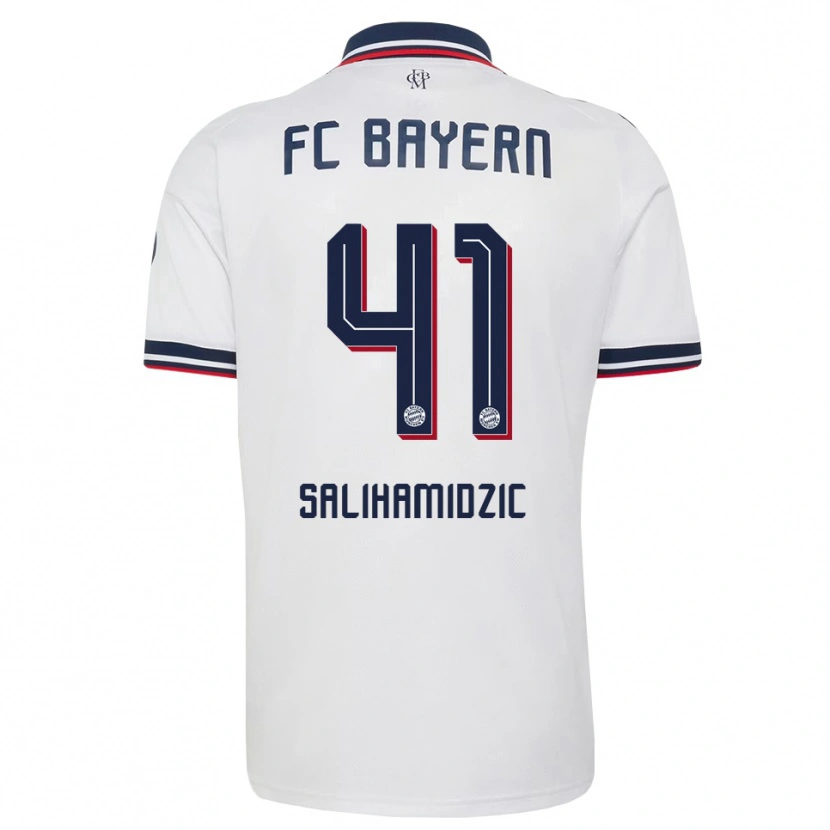 Danxen Mujer Camiseta Nick Salihamidzic #41 Gris Blanco Rojo 2ª Equipación 2026/27 La Camisa México