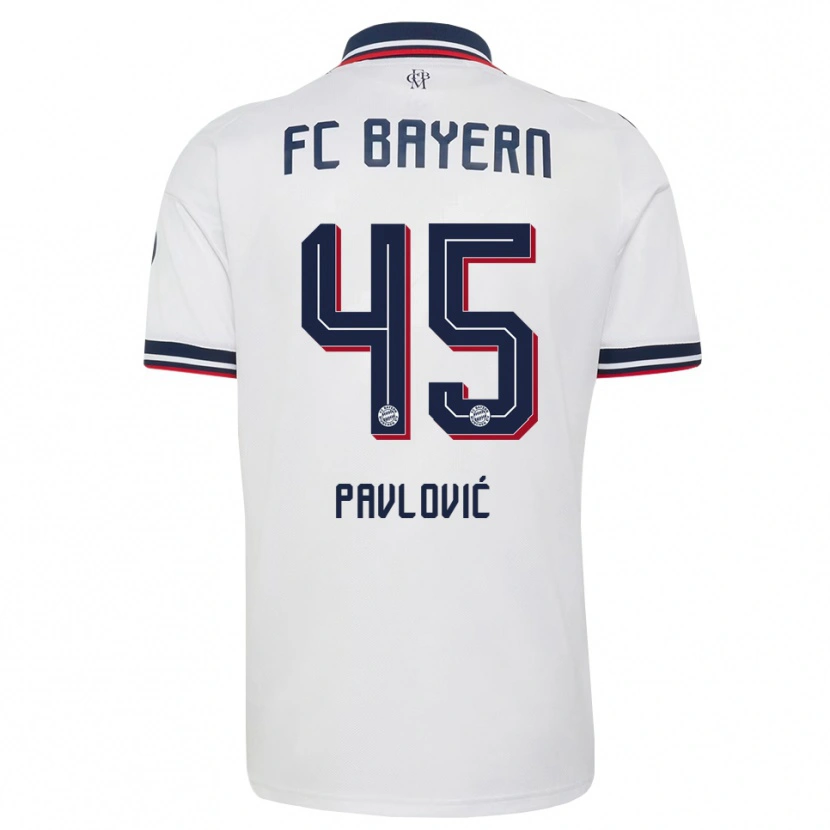 Danxen Mujer Camiseta Aleksandar Pavlovic #45 Gris Blanco Rojo 2ª Equipación 2026/27 La Camisa México