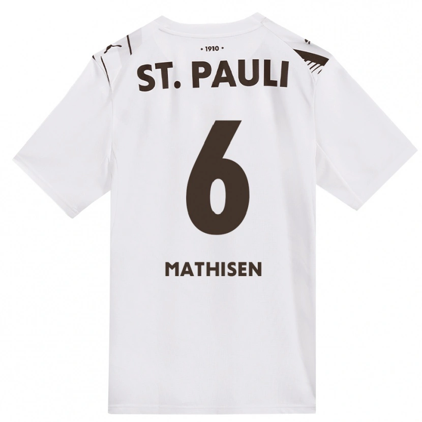 Danxen Mujer Camiseta Marcus Mathisen #6 Café Blanco Rojo 2ª Equipación 2026/27 La Camisa México