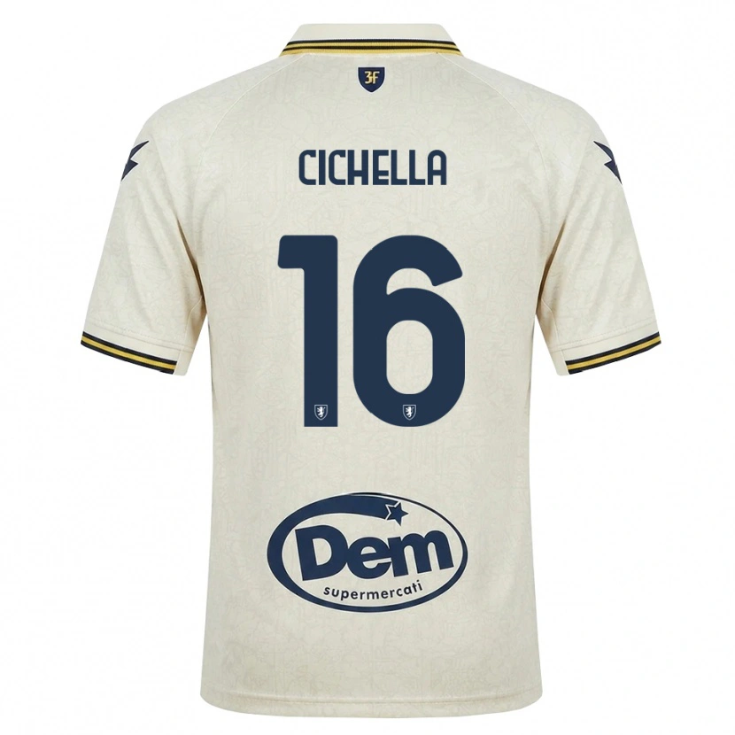 Danxen Mujer Camiseta Matteo Cichella #16 Oldlace Amarillo Negro 2ª Equipación 2026/27 La Camisa México