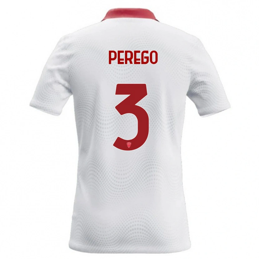 Danxen Mujer Camiseta Gregorio Perego #3 Blanco Rojo 2ª Equipación 2026/27 La Camisa México