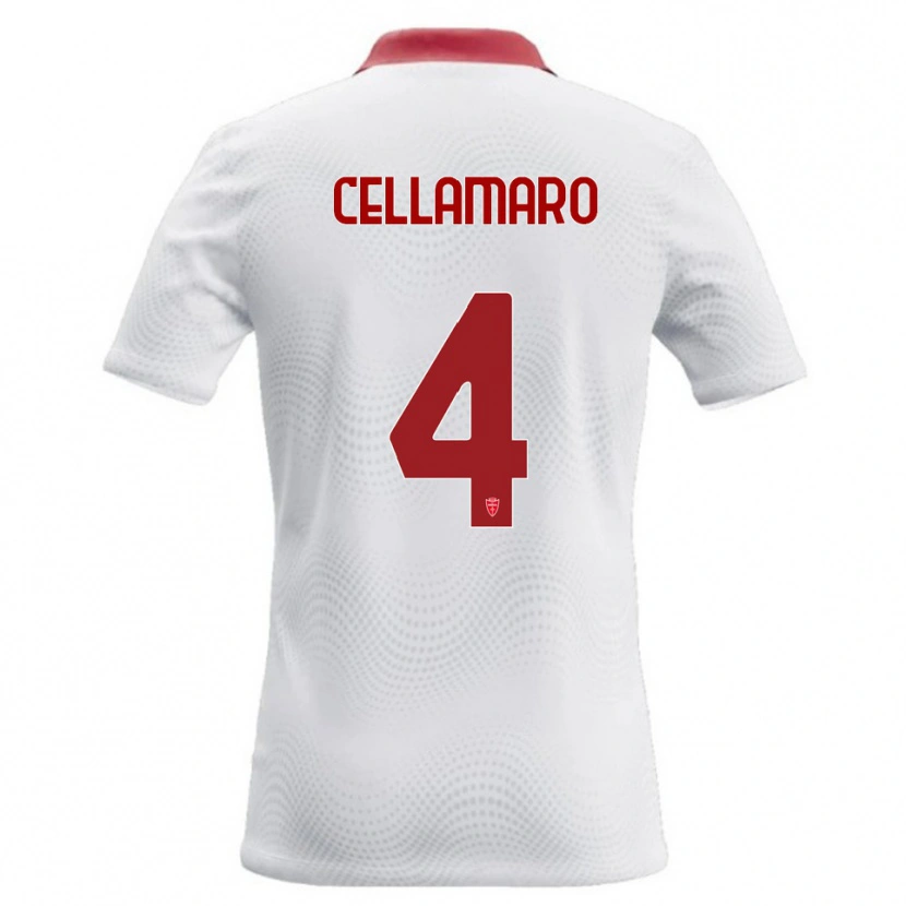 Danxen Mujer Camiseta Simone Cellamaro #4 Blanco Rojo 2ª Equipación 2026/27 La Camisa México