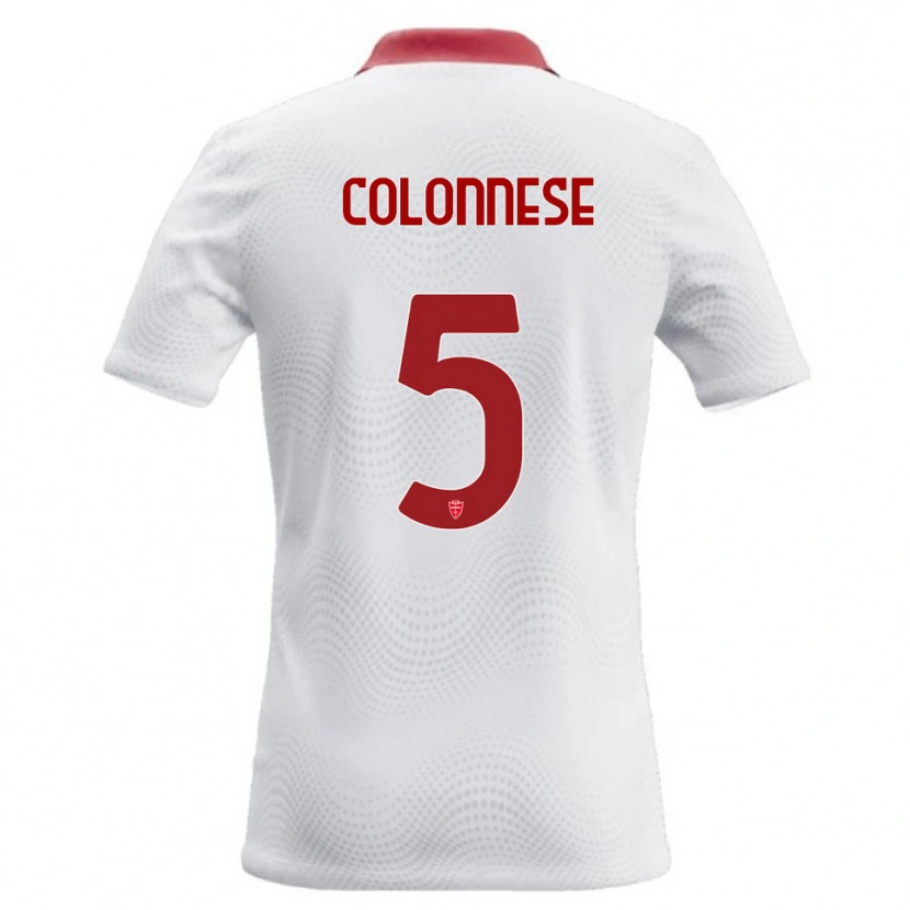 Danxen Mujer Camiseta Lorenzo Colonnese #5 Blanco Rojo 2ª Equipación 2026/27 La Camisa México