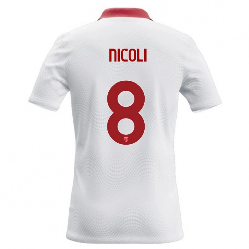 Danxen Mujer Camiseta Andrea Nicoli #8 Blanco Rojo 2ª Equipación 2026/27 La Camisa México