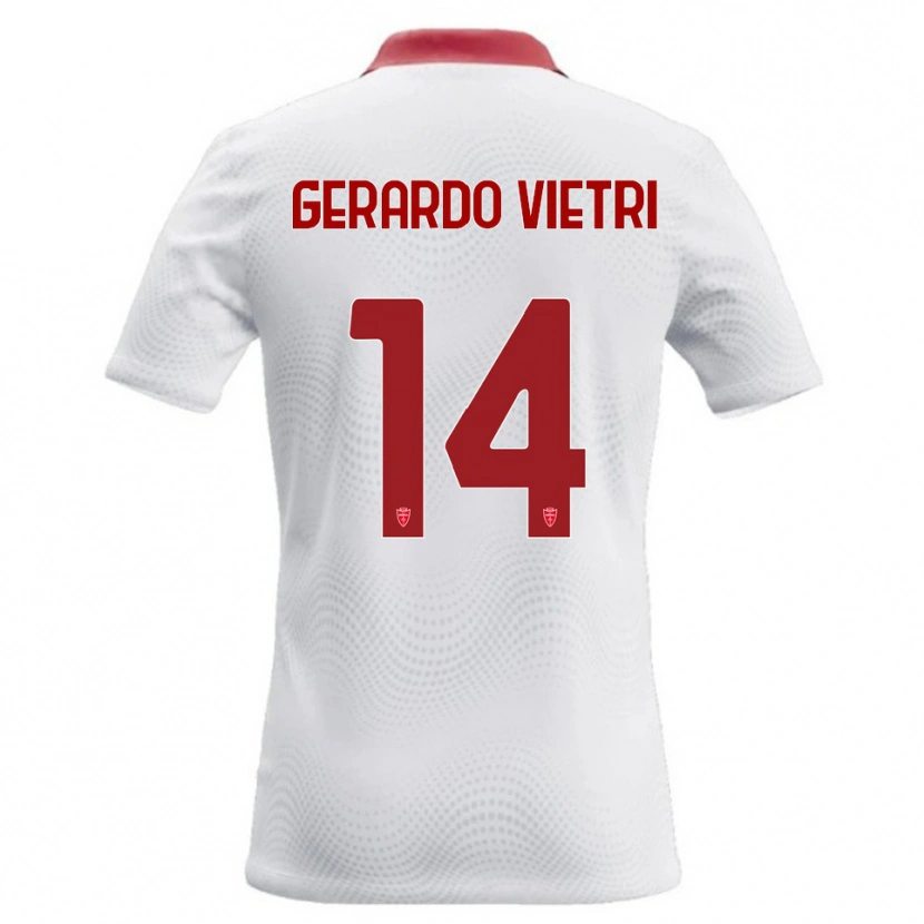Danxen Mujer Camiseta Alessandro Gerardo Vietri #14 Blanco Rojo 2ª Equipación 2026/27 La Camisa México