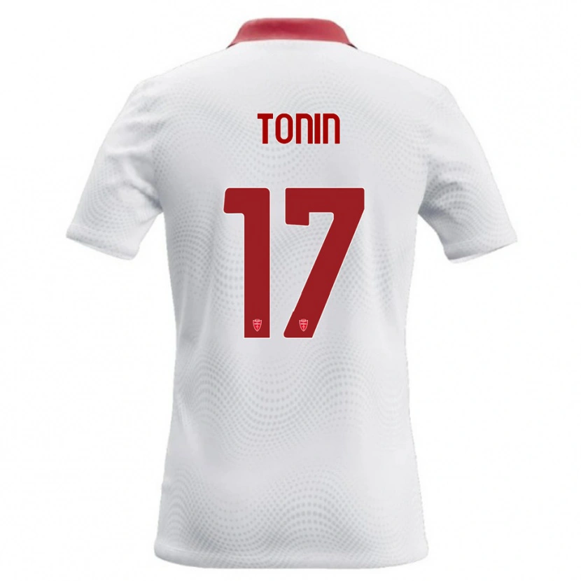 Danxen Mujer Camiseta Andrea Tonin #17 Blanco Rojo 2ª Equipación 2026/27 La Camisa México