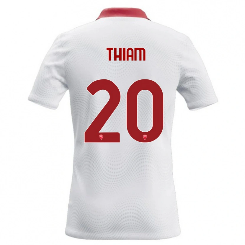 Danxen Mujer Camiseta Demba Thiam #20 Blanco Rojo 2ª Equipación 2026/27 La Camisa México