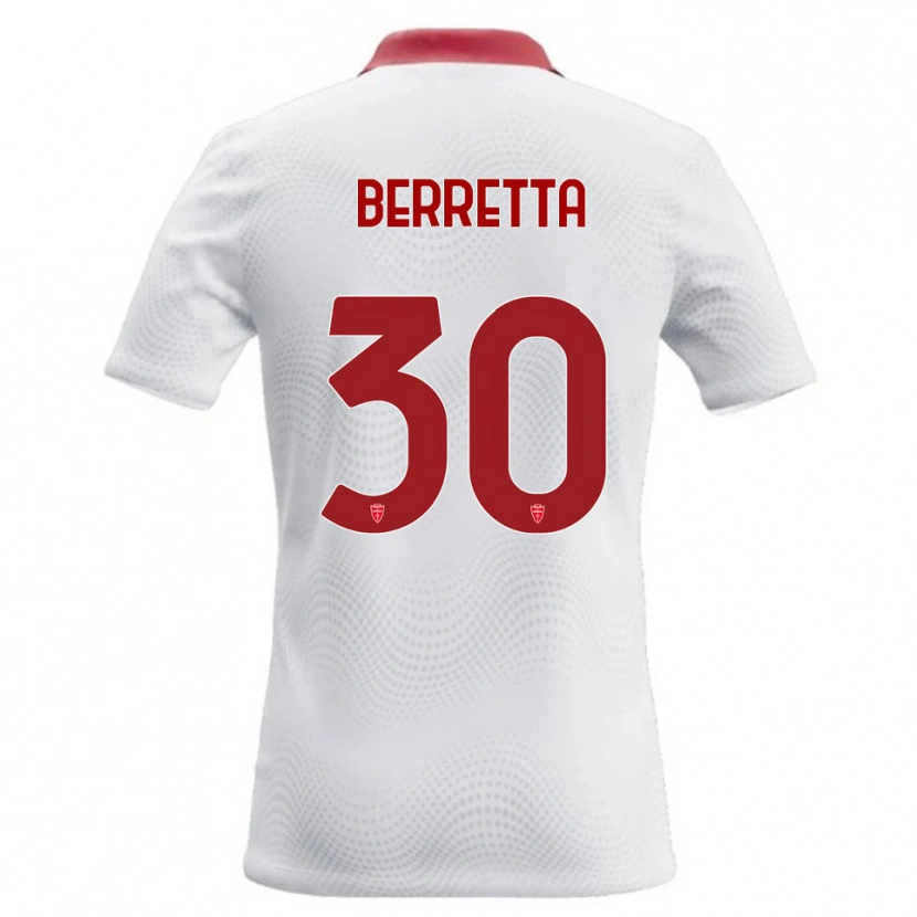 Danxen Mujer Camiseta Alessandro Berretta #30 Blanco Rojo 2ª Equipación 2026/27 La Camisa México
