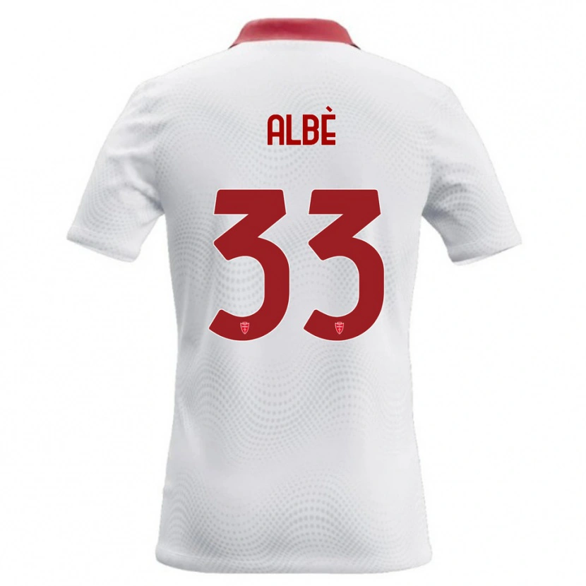 Danxen Mujer Camiseta Simone Albè #33 Blanco Rojo 2ª Equipación 2026/27 La Camisa México