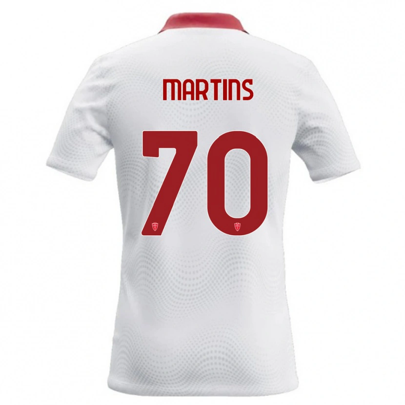 Danxen Mujer Camiseta Kevin Martins #70 Blanco Rojo 2ª Equipación 2026/27 La Camisa México