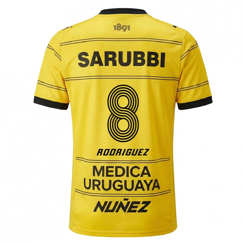 Danxen Mujer Camiseta Sebastián Rodríguez #8 Amarillo Negro 2ª Equipación 2026/27 La Camisa México