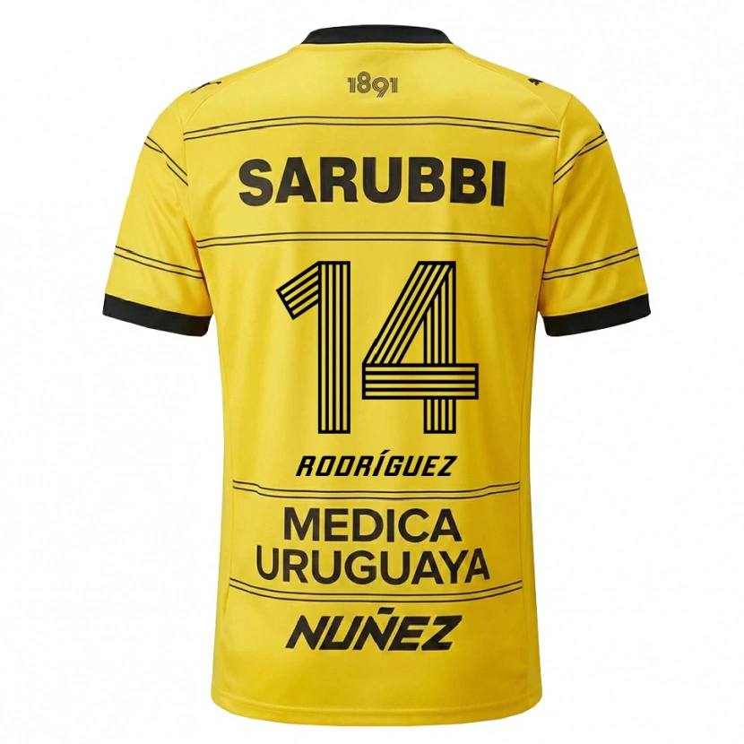 Danxen Mujer Camiseta Kevin Rodríguez #14 Amarillo Negro 2ª Equipación 2026/27 La Camisa México