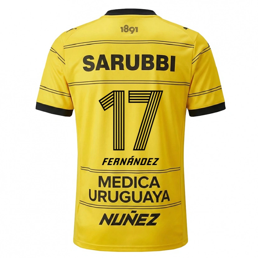 Danxen Mujer Camiseta Ezequiel Fernández #17 Amarillo Negro 2ª Equipación 2026/27 La Camisa México