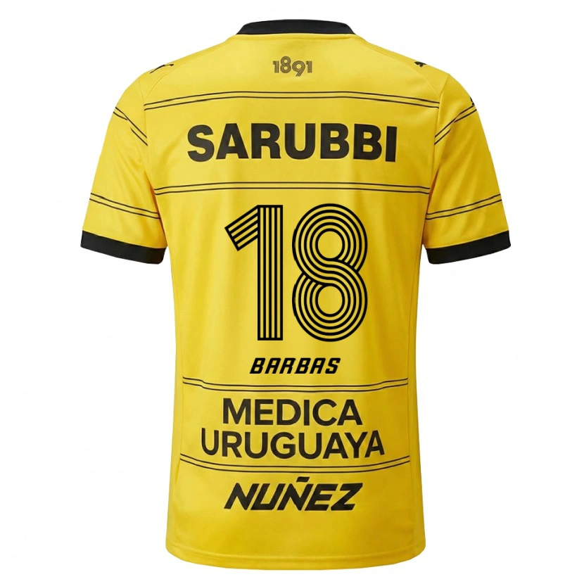 Danxen Mujer Camiseta Germán Barbas #18 Amarillo Negro 2ª Equipación 2026/27 La Camisa México