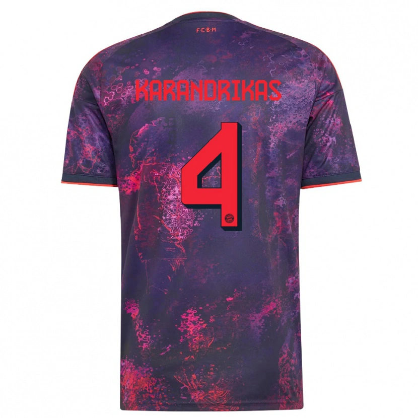 Danxen Mujer Camiseta Konstantinos Karandrikas #4 Rojo Morado Equipación Tercera 2026/27 La Camisa México