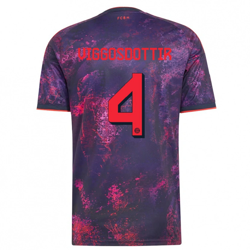 Danxen Mujer Camiseta Glódís Perla Viggósdóttir #4 Rojo Morado Equipación Tercera 2026/27 La Camisa México