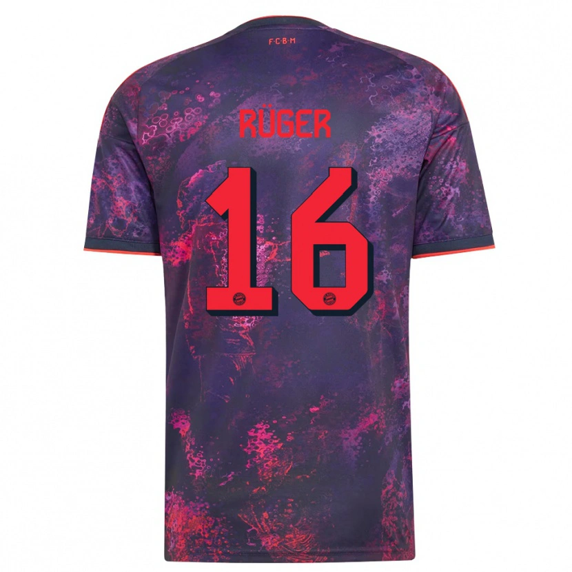 Danxen Mujer Camiseta Kurt Rüger #16 Rojo Morado Equipación Tercera 2026/27 La Camisa México