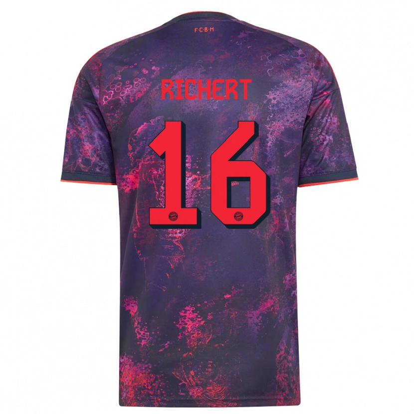 Danxen Mujer Camiseta Leonhard Richert #16 Rojo Morado Equipación Tercera 2026/27 La Camisa México