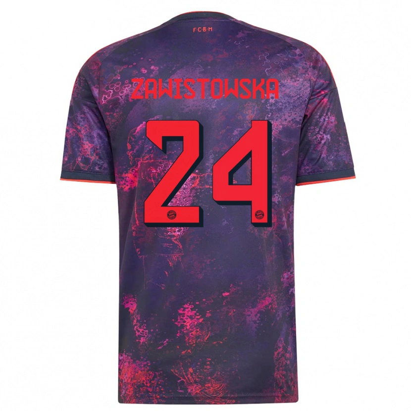 Danxen Mujer Camiseta Weronika Zawistowska #24 Rojo Morado Equipación Tercera 2026/27 La Camisa México