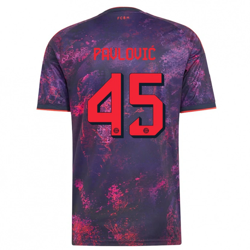 Danxen Mujer Camiseta Aleksandar Pavlovic #45 Rojo Morado Equipación Tercera 2026/27 La Camisa México