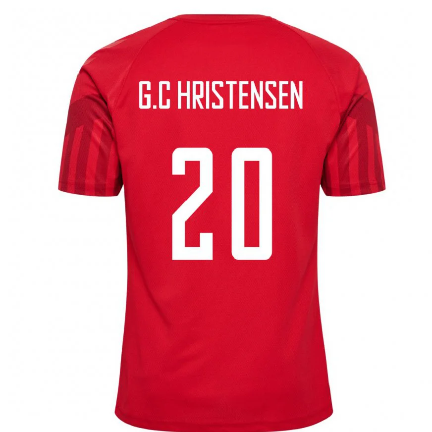 Danxen Hombre Camiseta Dinamarca Gustav Christensen #20 Rojo 1ª Equipación 22-24 La Camisa México