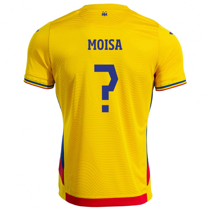 Danxen Niño Camiseta Rumania Davide Moisa #0 Amarillo 1ª Equipación 24-26 La Camisa México