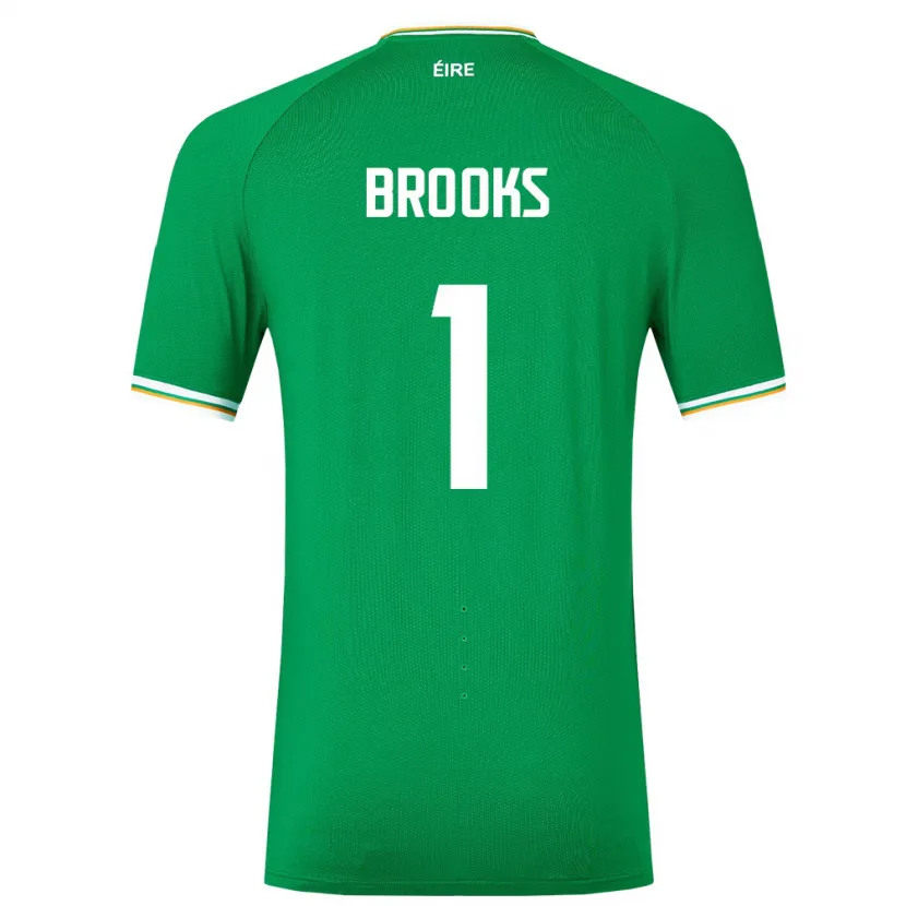 Danxen Niño Camiseta Irlanda Tiernan Brooks #1 Verde 1ª Equipación 24-26 La Camisa México
