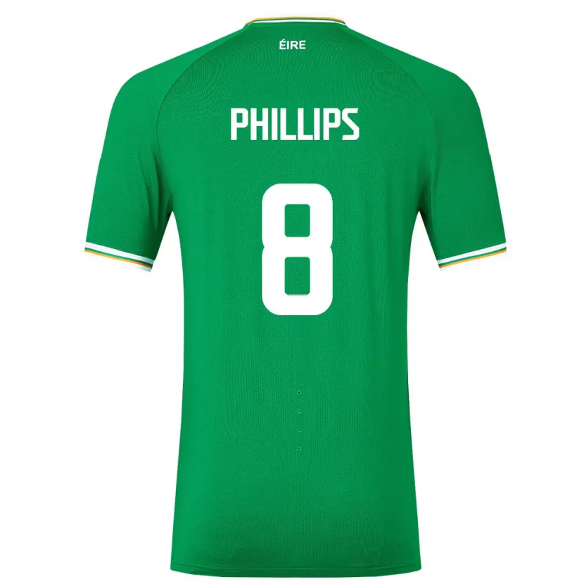Danxen Niño Camiseta Irlanda Killian Phillips #8 Verde 1ª Equipación 24-26 La Camisa México