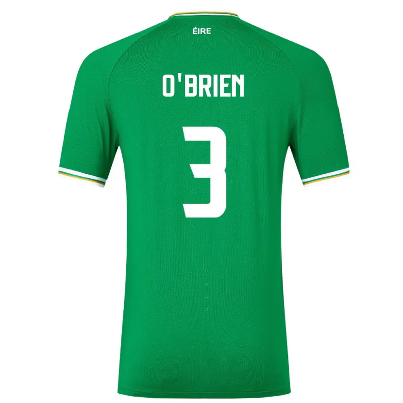 Danxen Niño Camiseta Irlanda Luke O'brien #3 Verde 1ª Equipación 24-26 La Camisa México