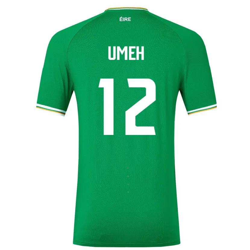 Danxen Niño Camiseta Irlanda Jaden Umeh #12 Verde 1ª Equipación 24-26 La Camisa México