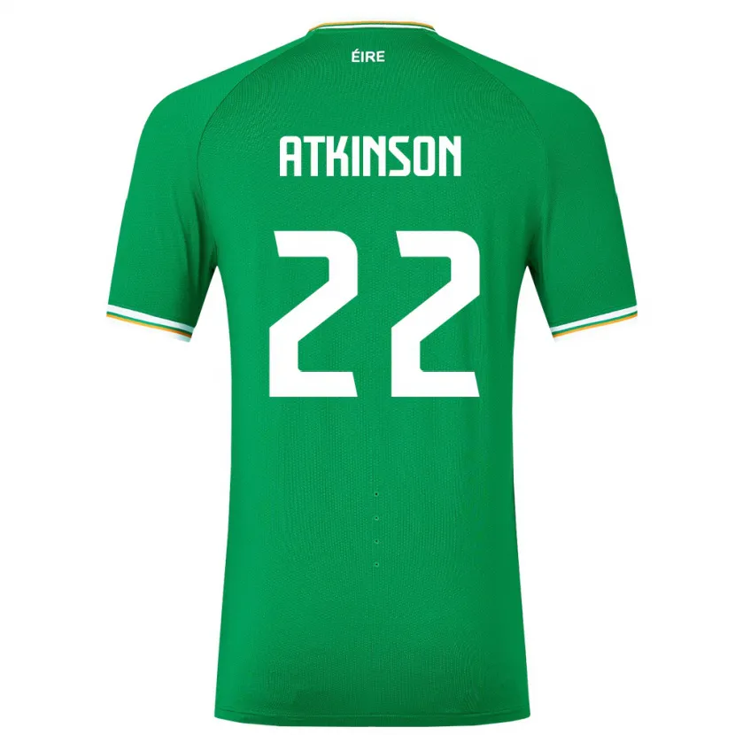 Danxen Niño Camiseta Irlanda Isibeal Atkinson #22 Verde 1ª Equipación 24-26 La Camisa México