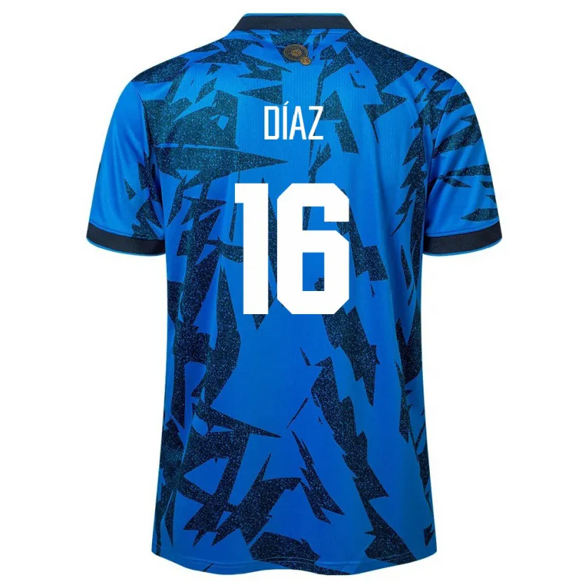 Danxen Niño Camiseta El Salvador Wilber Díaz #16 Azul 1ª Equipación 24-26 La Camisa México
